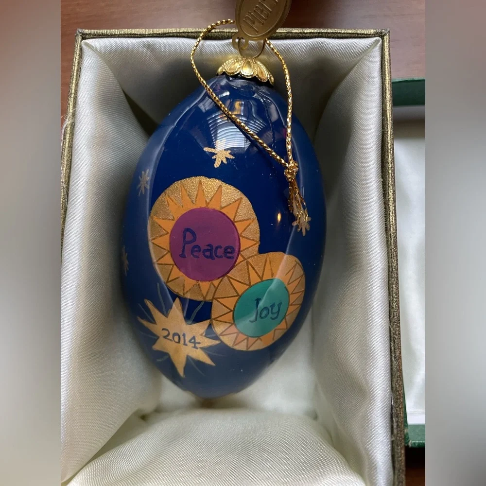 Pier 1 Li Bien Hand Painted Teardrop Holy Family Christmas Ornament